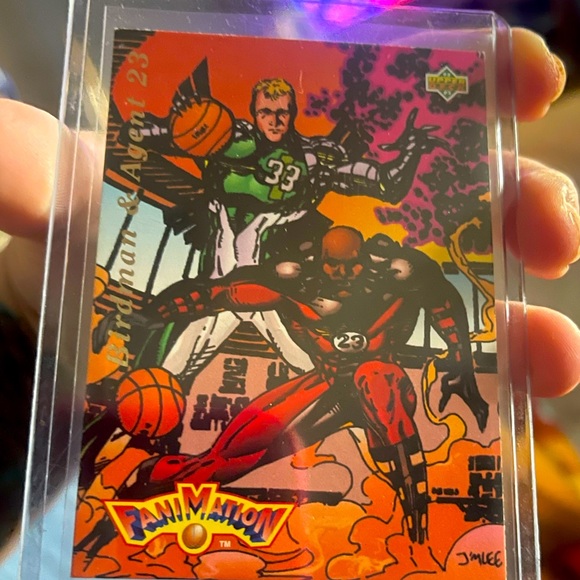 1993 Michael Jordan Larry Bird Fanimation basketball card